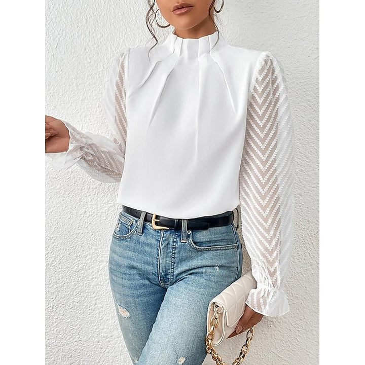 Wilhelmina | Verfijnde Blouse met Opstaande Kraag