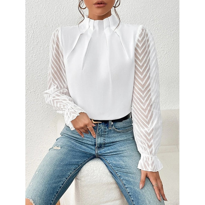 Wilhelmina | Verfijnde Blouse met Opstaande Kraag