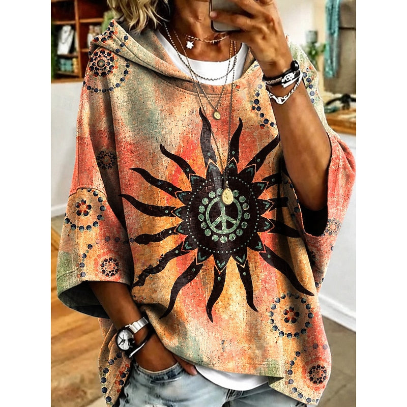 Jantine | Sierlijke Hoodie met Bloemenprint