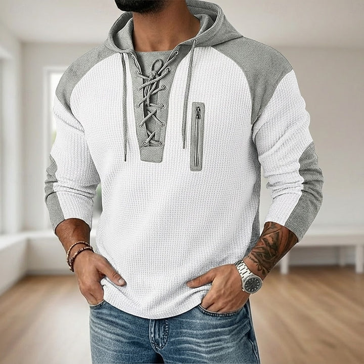 Joep | Sportieve Hoodie met Veterhals