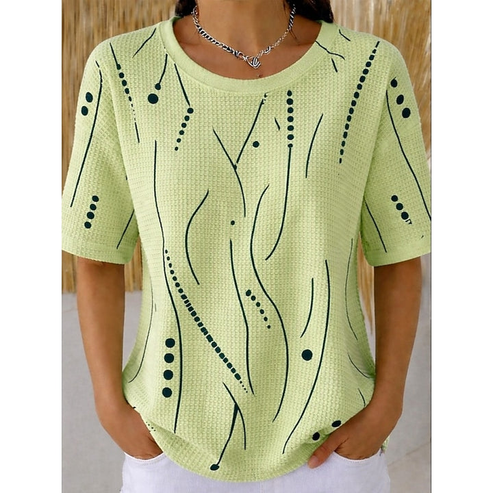 Judith | Elegant Structuur T-shirt met Print