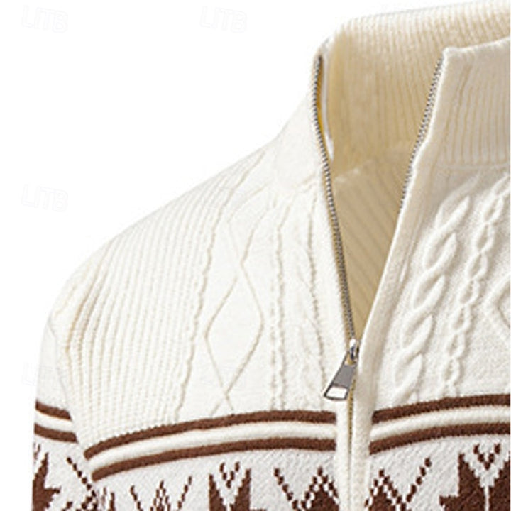 Tjalling | Warm Gebreid Vest met Opstaande Kraag