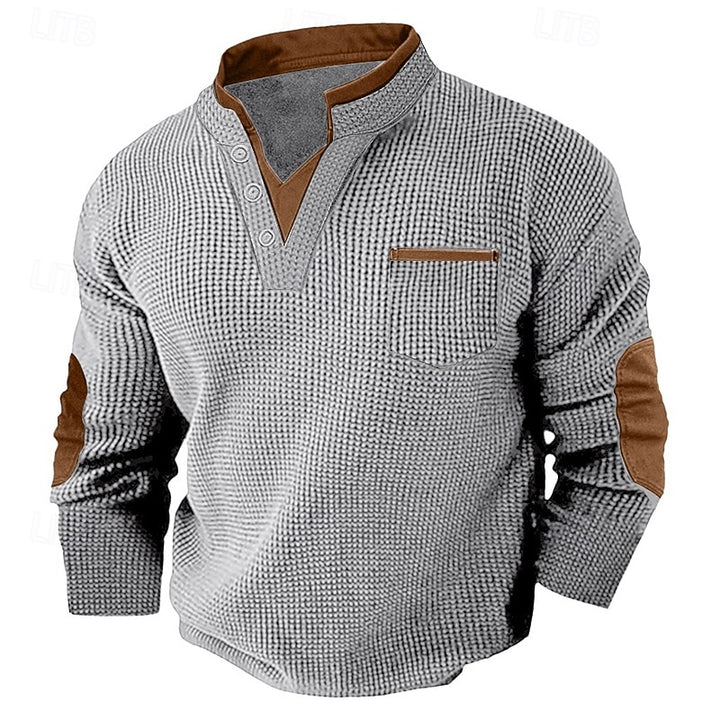 Rik | Verfijnde Henley met Opstaande Kraag