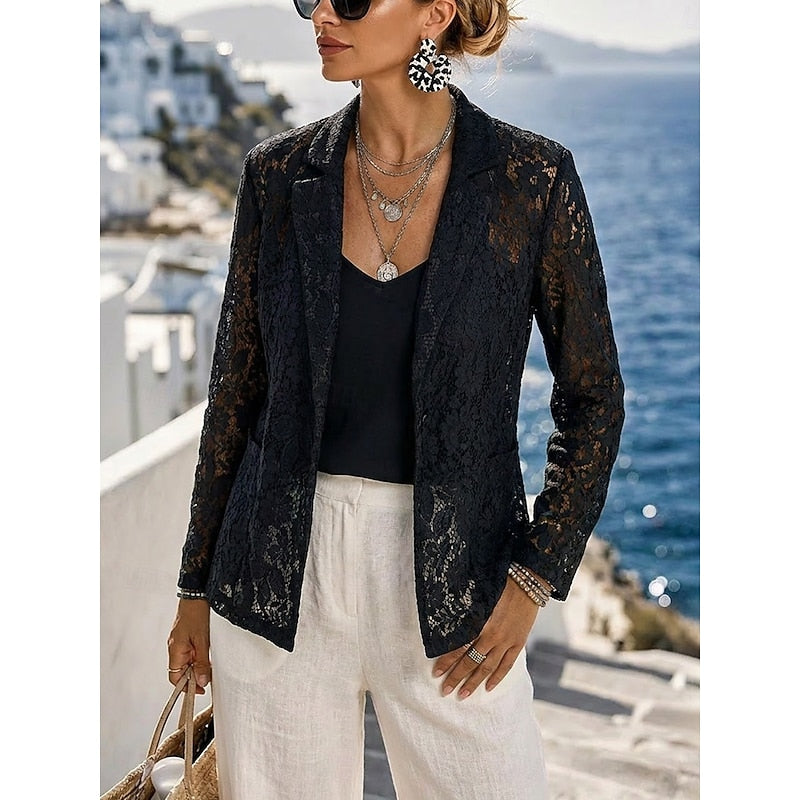 Renate | Verfijnde Opengewerkte Blazer