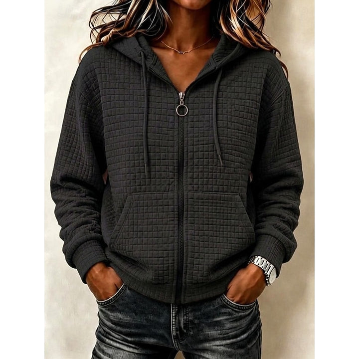 Karin | Zachte Gestructureerde Hoodie met Rits