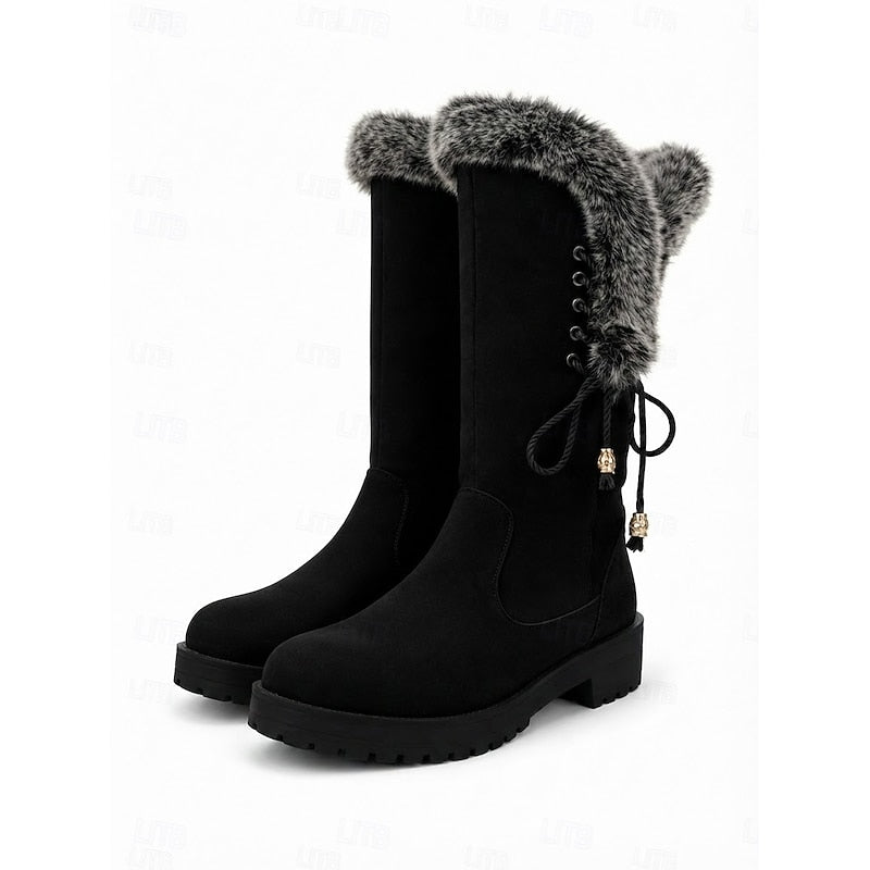 Tessa | Warme Hoge Winterlaarzen met Bontrand