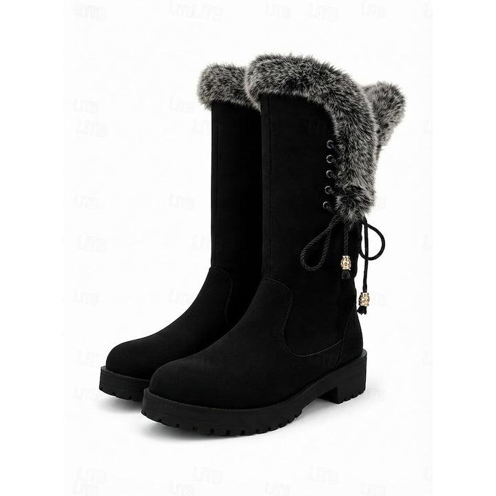 Tessa | Warme Hoge Winterlaarzen met Bontrand