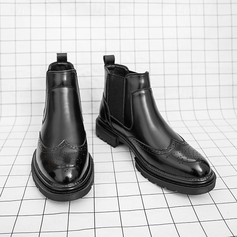 Harmen | Klassieke Chelsea Boots met Brogue-detail