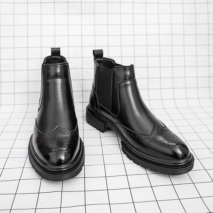 Harmen | Klassieke Chelsea Boots met Brogue-detail
