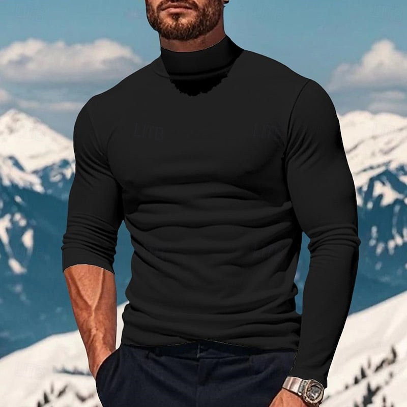 Xander | Verfijnde Longsleeve met Opstaande Col