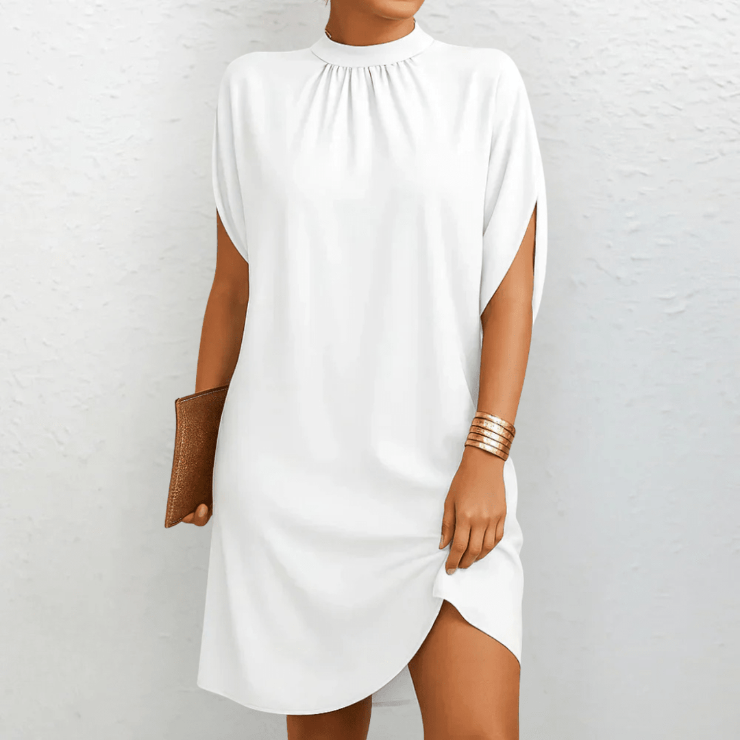 Samara | Elegante Mouwloze Jurk met Hoge Hals
