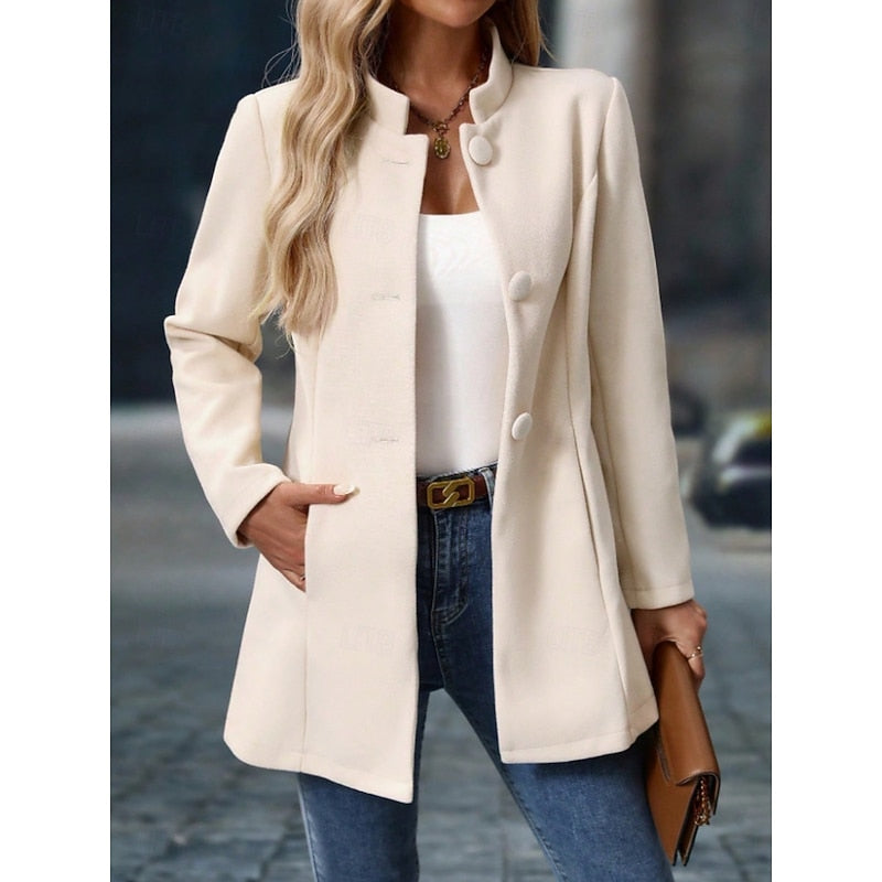 Ingeborg | Elegante Opstaande Kraag Jas