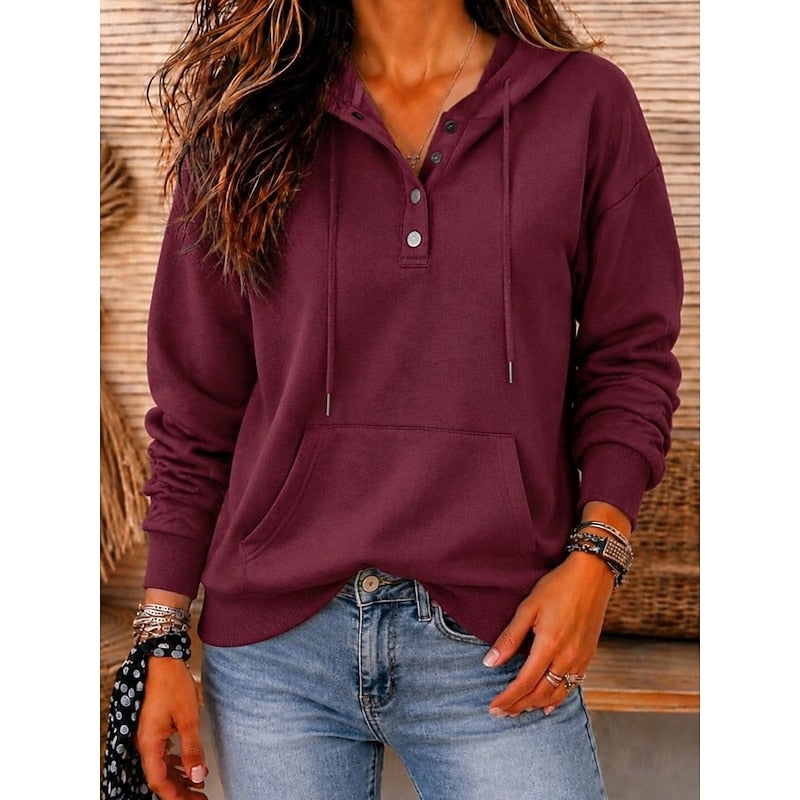Anouk | Comfortabele Hoodie met Knoopsluiting