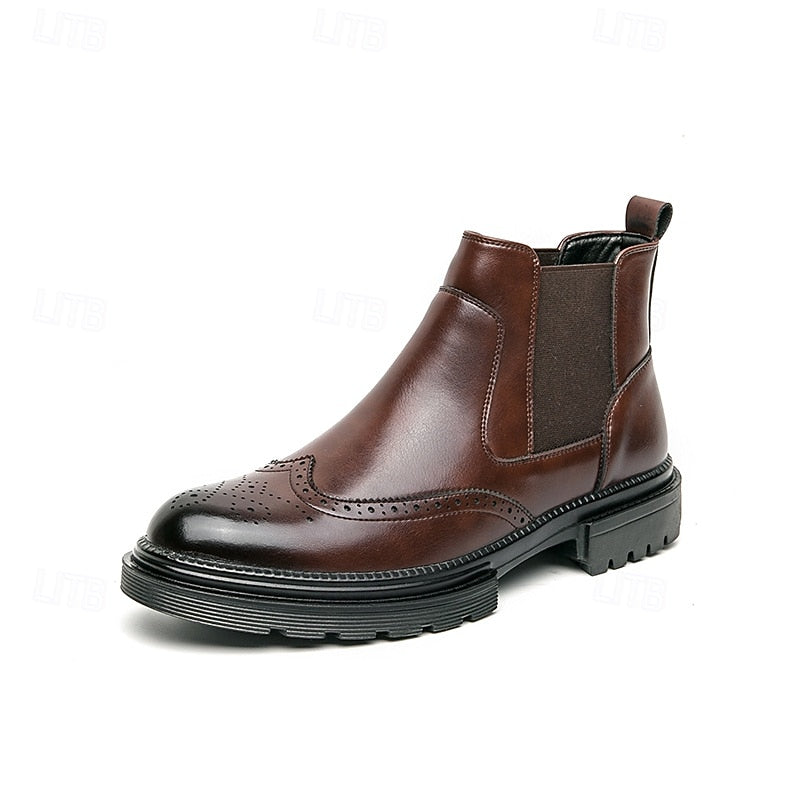 Harmen | Klassieke Chelsea Boots met Brogue-detail