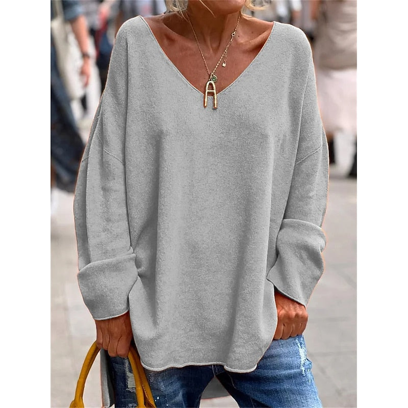 Trijntje | Soepele Oversized V-Hals Trui