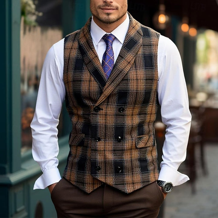Anton | Dubbelrijs Geruit Gilet