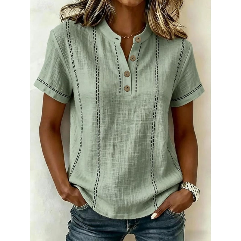Wilma | Verfijnde Gestreepte Blouse