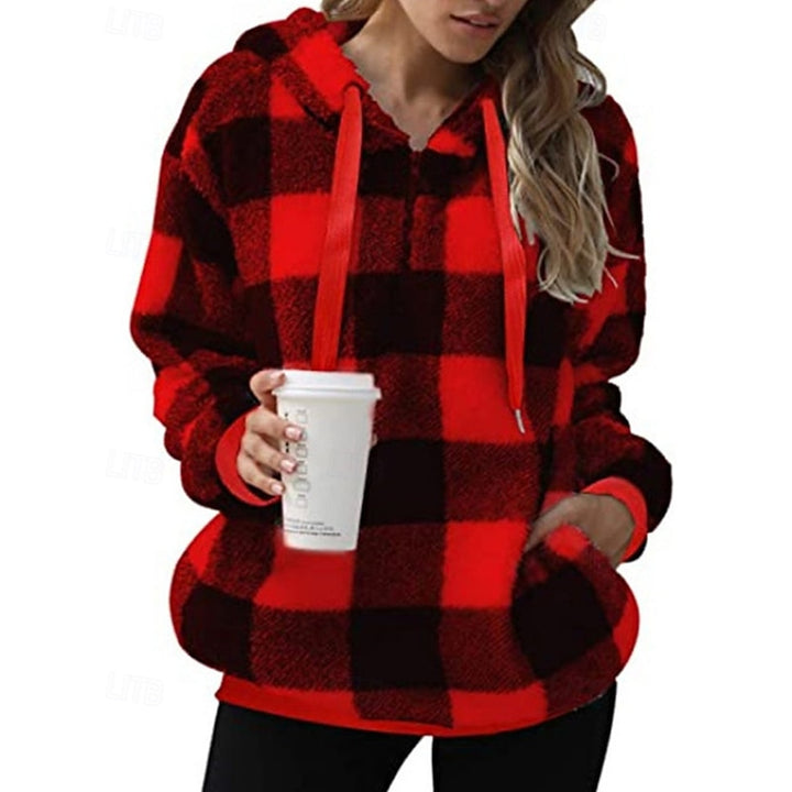 Hendrika | Warme Geruite Hoodie