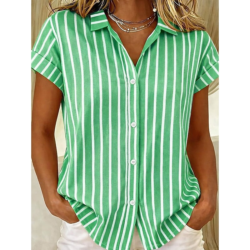 Griet | Verfijnde Gestreepte Blouse