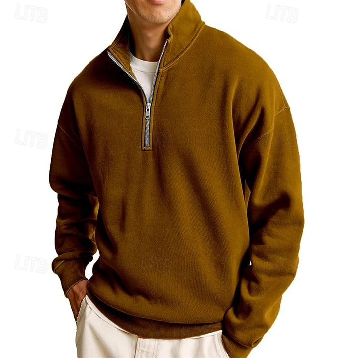 Luuk | Verfijnde Sweater met Ritskraag