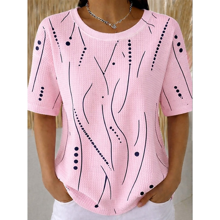 Judith | Elegant Structuur T-shirt met Print