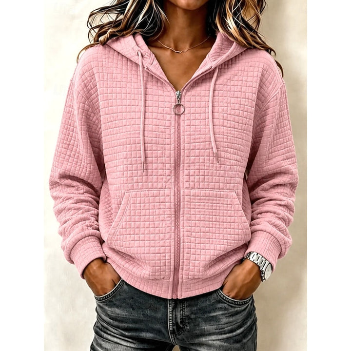 Karin | Zachte Gestructureerde Hoodie met Rits