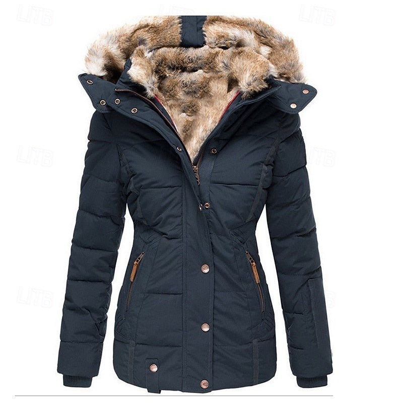 Gonneke | Warme Winterparka met Zachte Bontkraag