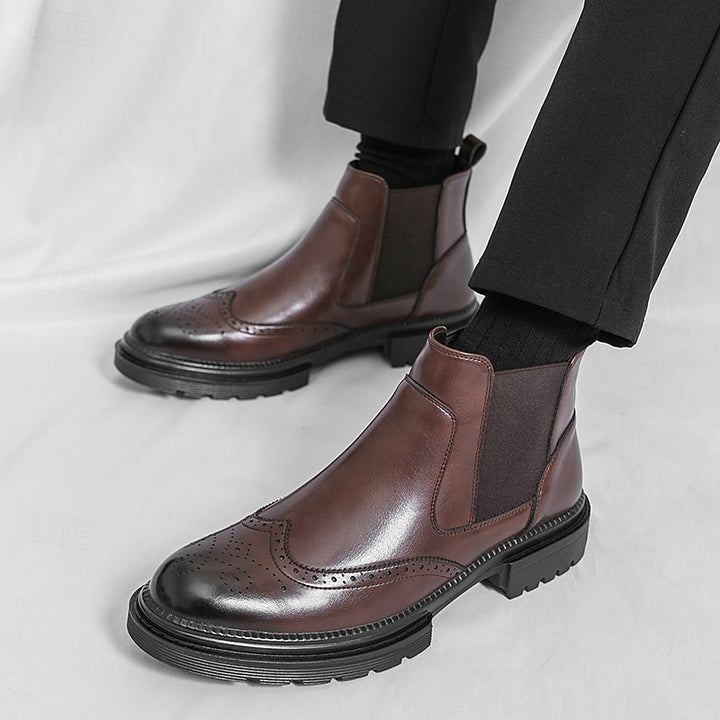 Harmen | Klassieke Chelsea Boots met Brogue-detail