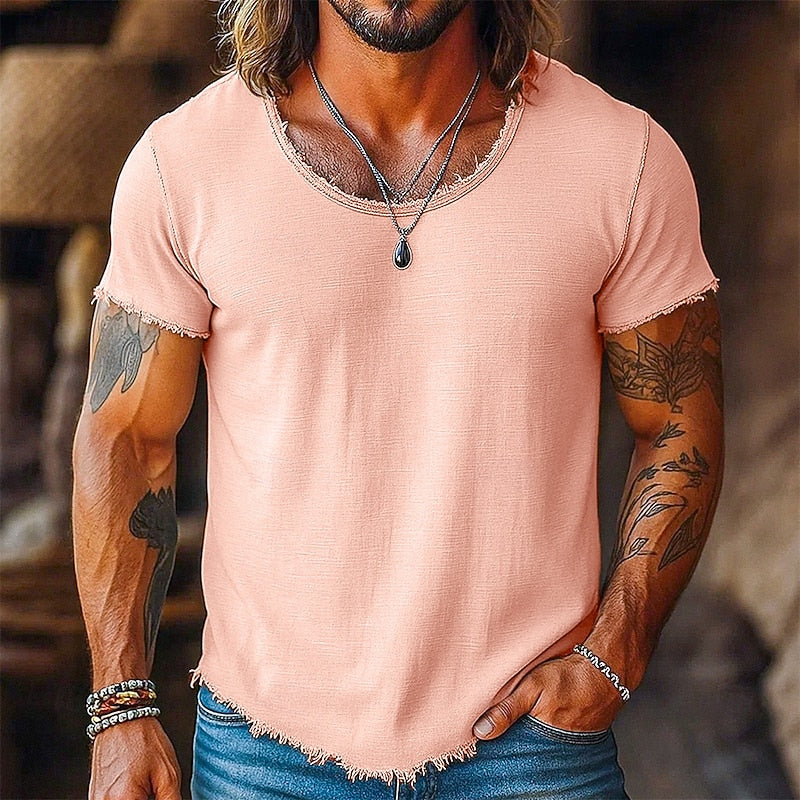 Jort | Casual T-shirt met Onbewerkte Randen