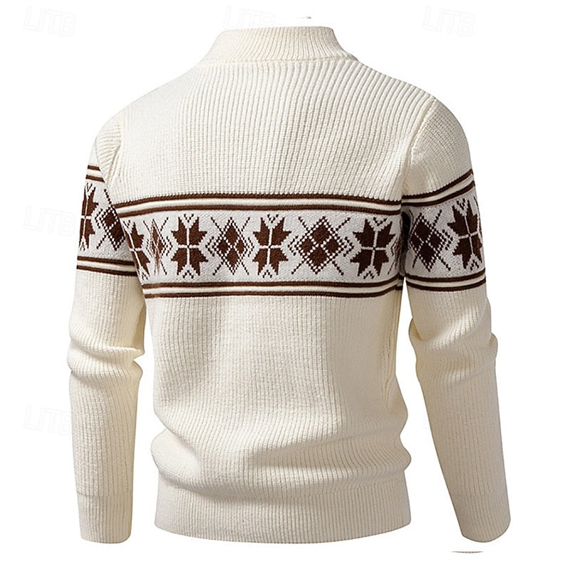 Tjalling | Warm Gebreid Vest met Opstaande Kraag