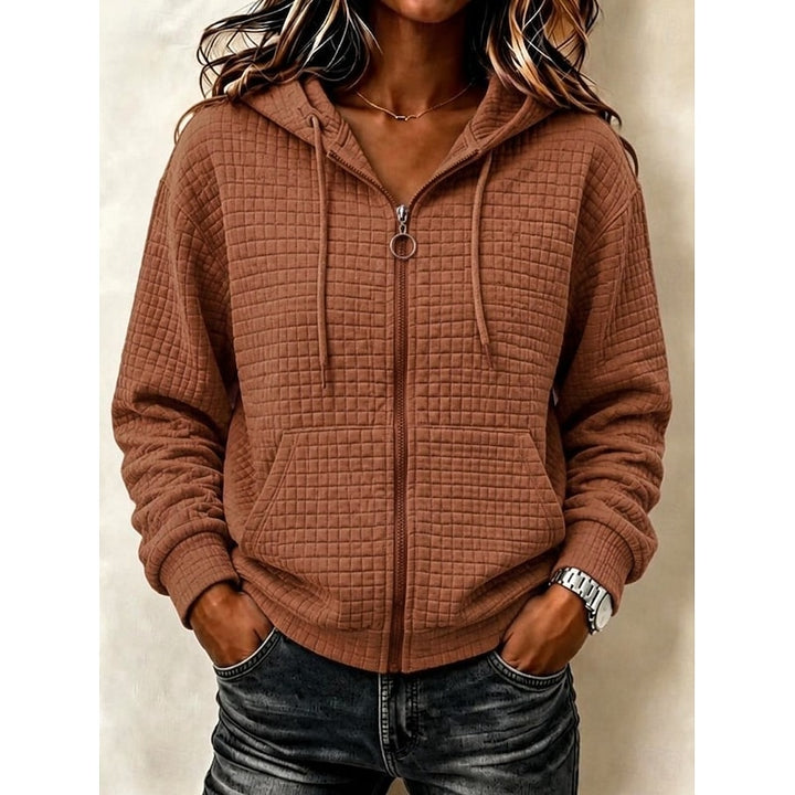 Karin | Zachte Gestructureerde Hoodie met Rits