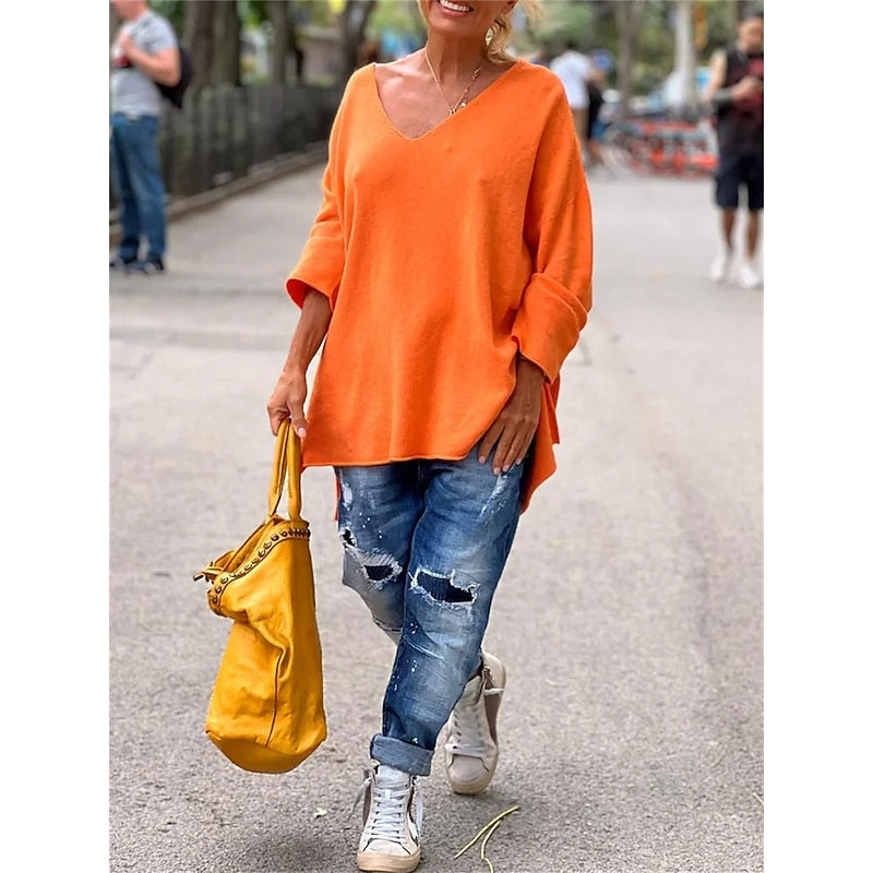 Trijntje | Soepele Oversized V-Hals Trui