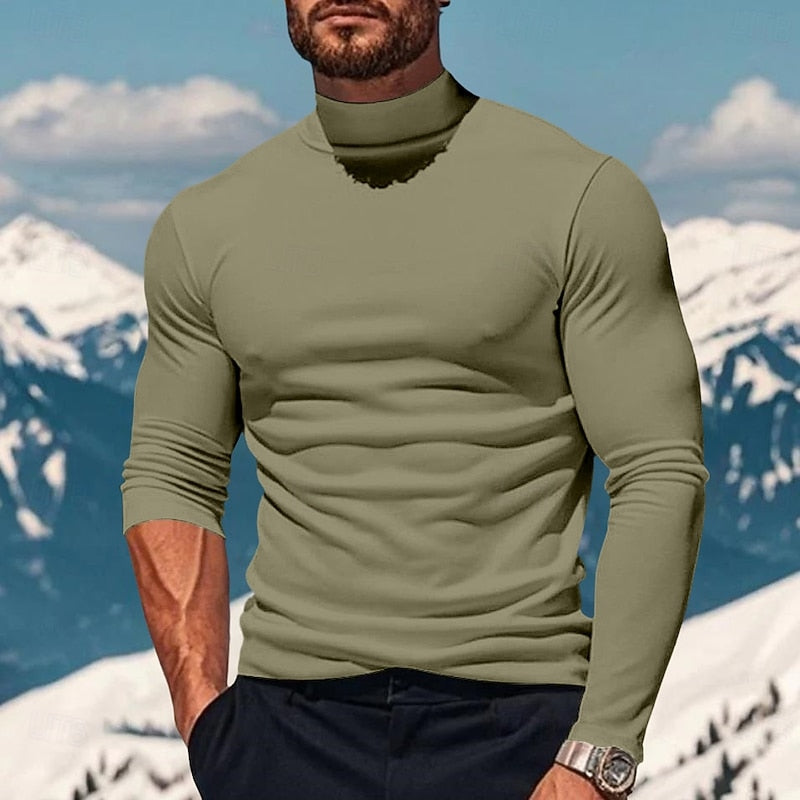 Xander | Verfijnde Longsleeve met Opstaande Col