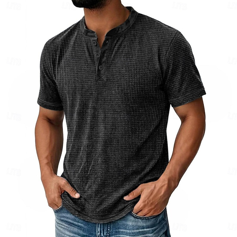 Jaap | Klassieke Henley met Structuur