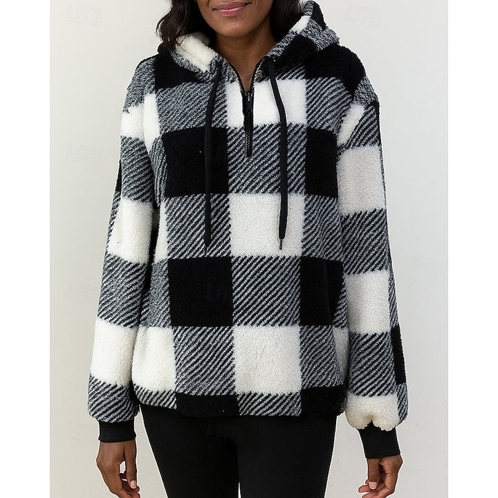 Hendrika | Warme Geruite Hoodie