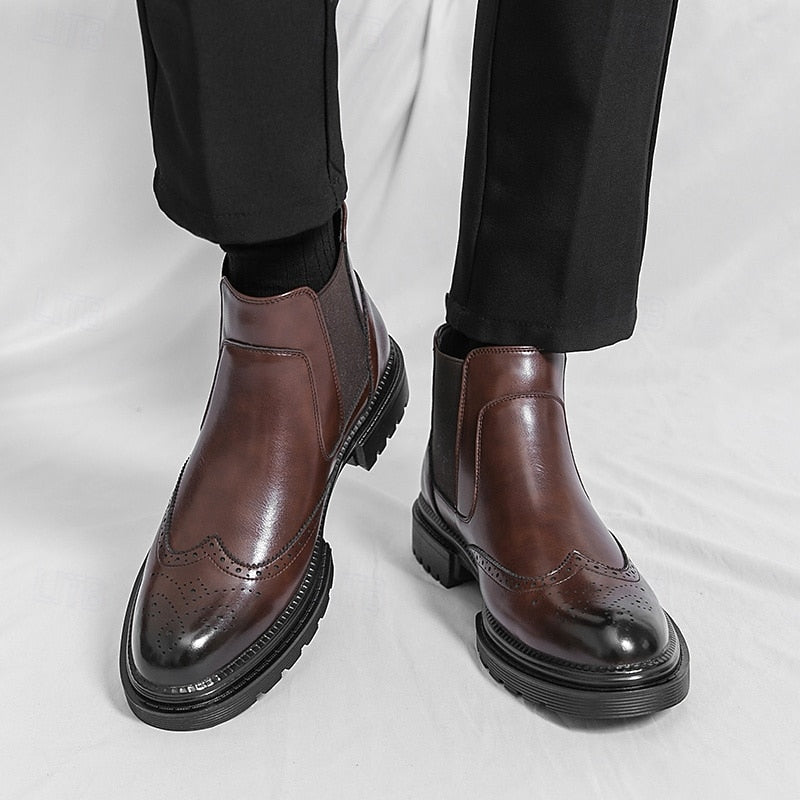 Harmen | Klassieke Chelsea Boots met Brogue-detail