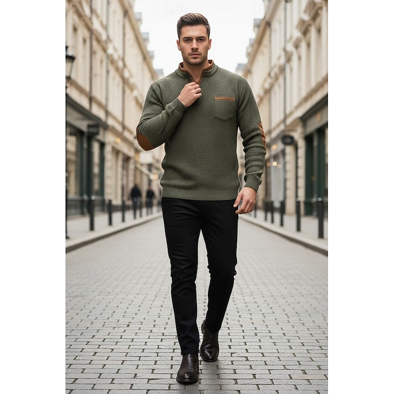 Rik | Verfijnde Henley met Opstaande Kraag