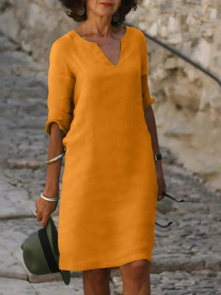 Monique | Elegante soepel vallende jurk met V-hals