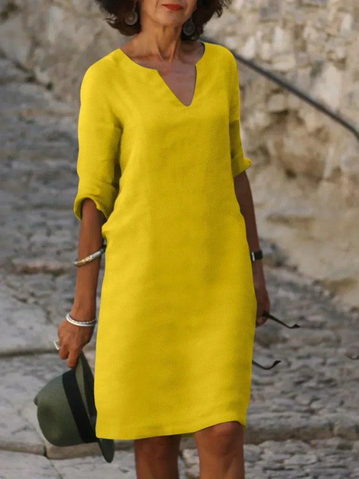 Monique | Elegante soepel vallende jurk met V-hals
