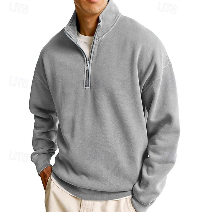 Luuk | Verfijnde Sweater met Ritskraag