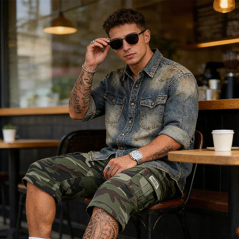 Lars | Stoere Camouflage Cargo Short