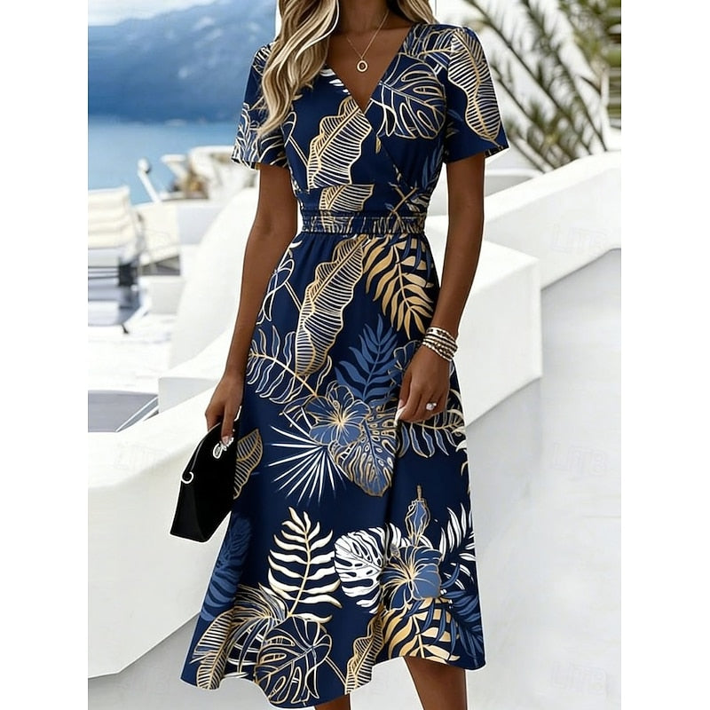 Manon | Bloemige Zomerjurk met V-hals