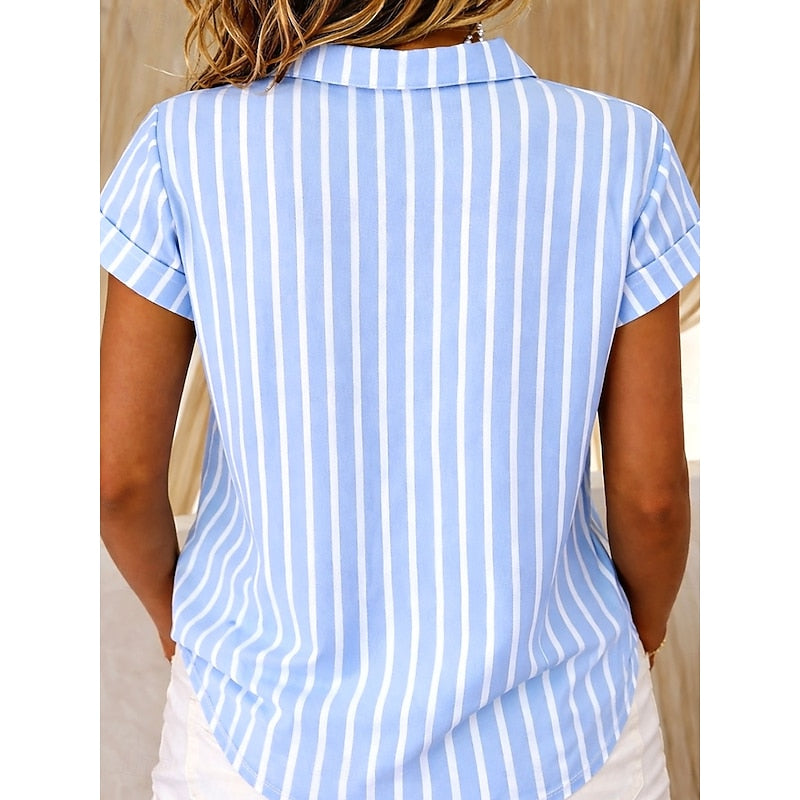 Griet | Verfijnde Gestreepte Blouse