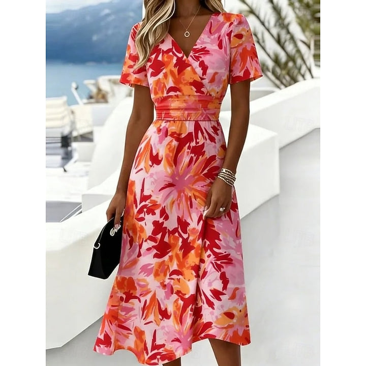 Manon | Bloemige Zomerjurk met V-hals
