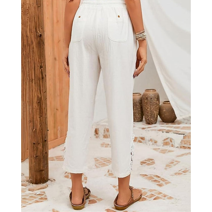 Ineke | Verfijnde Enkellange Broek met Kantdetail