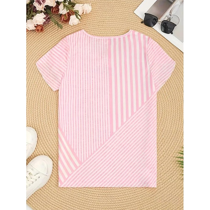 Renate | Verfijnde Gestreepte T-shirt met V-hals