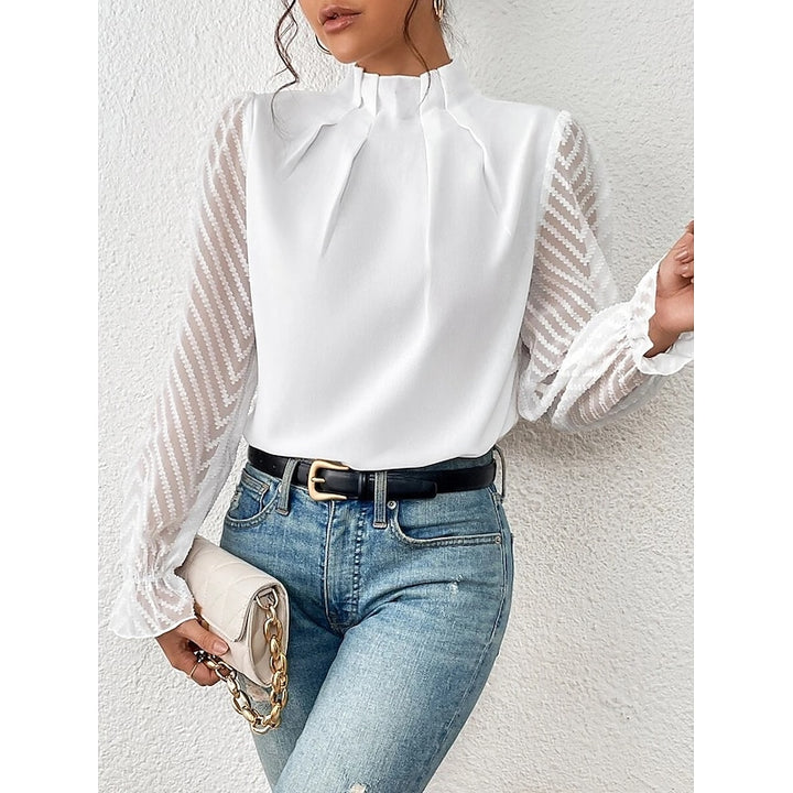 Wilhelmina | Verfijnde Blouse met Opstaande Kraag