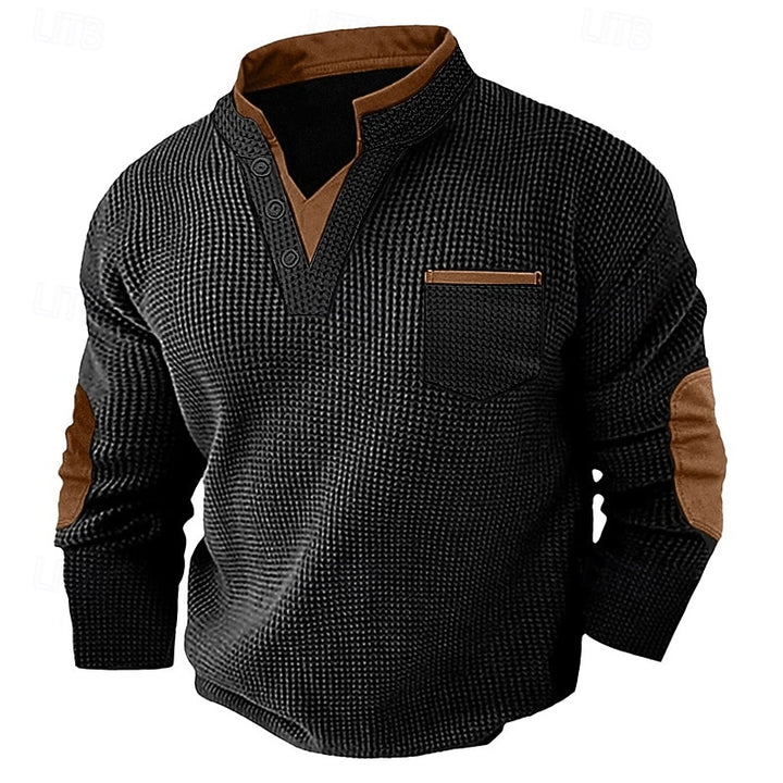 Rik | Verfijnde Henley met Opstaande Kraag