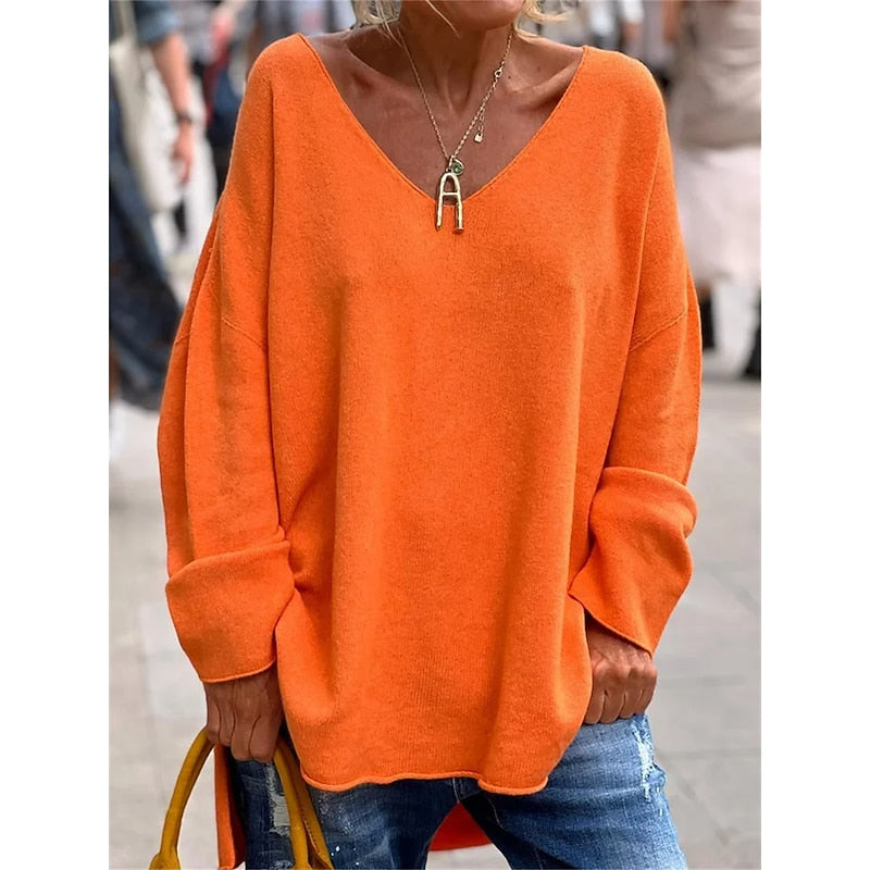 Trijntje | Soepele Oversized V-Hals Trui
