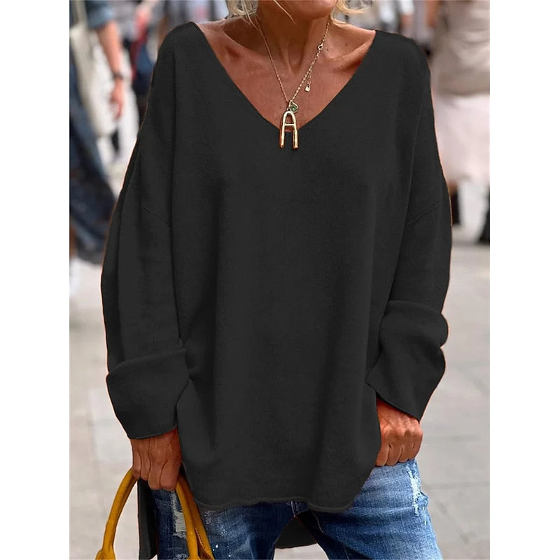 Trijntje | Soepele Oversized V-Hals Trui